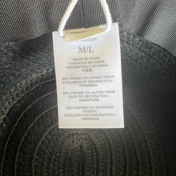 New Madewell Black Hat Medium Large - Picture 5 of 5